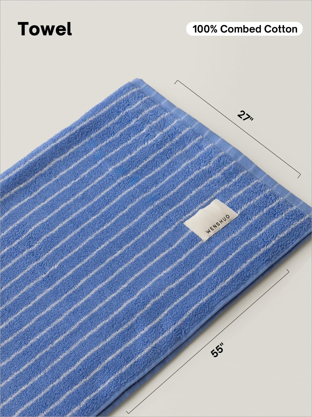 Amazon.com: WENSHUO Azure Holiday-Striped Pure Cotton Bath Towel